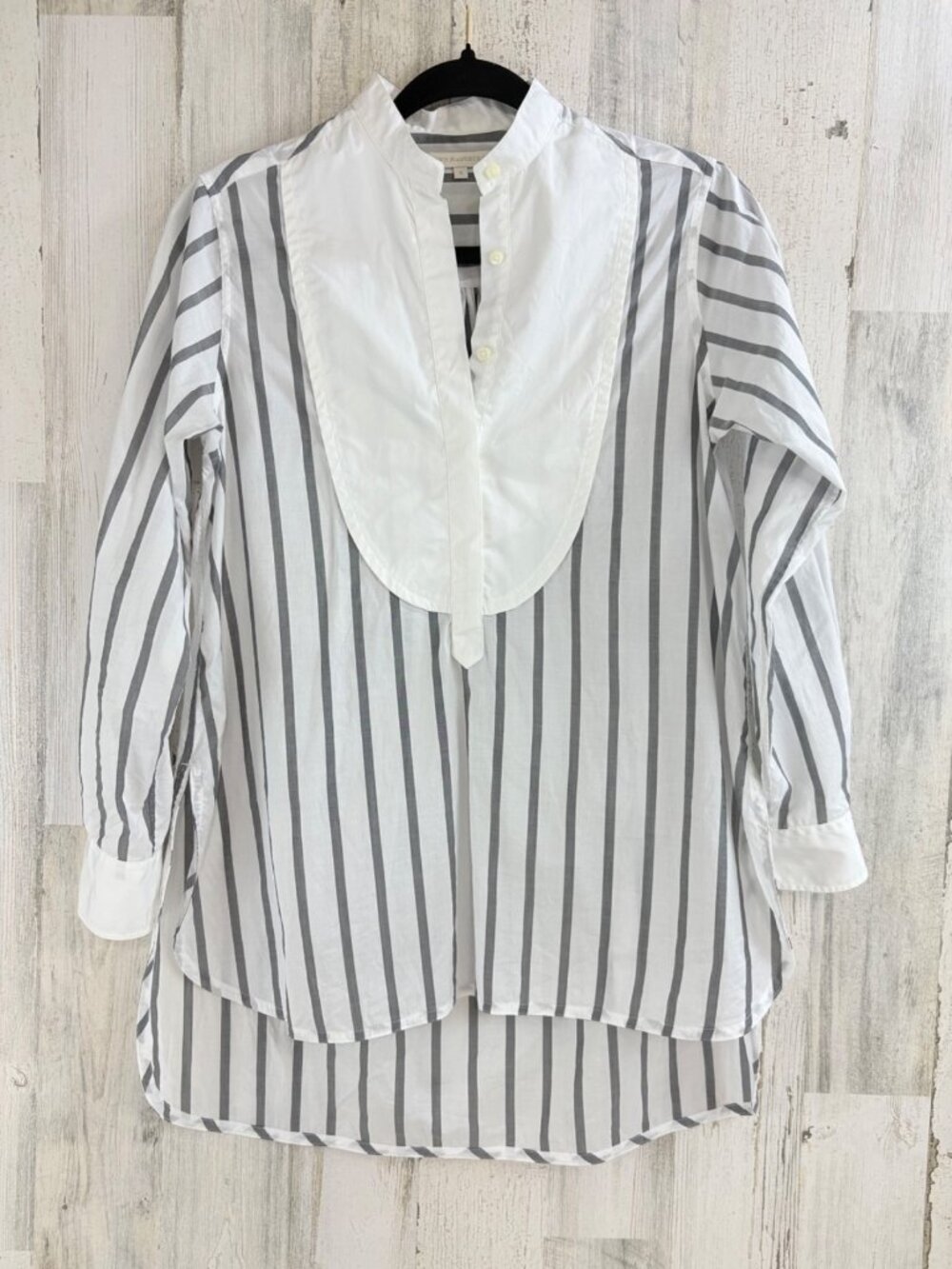 Ann Mashburn Sz S Bib Front Shirt Popover Button Down